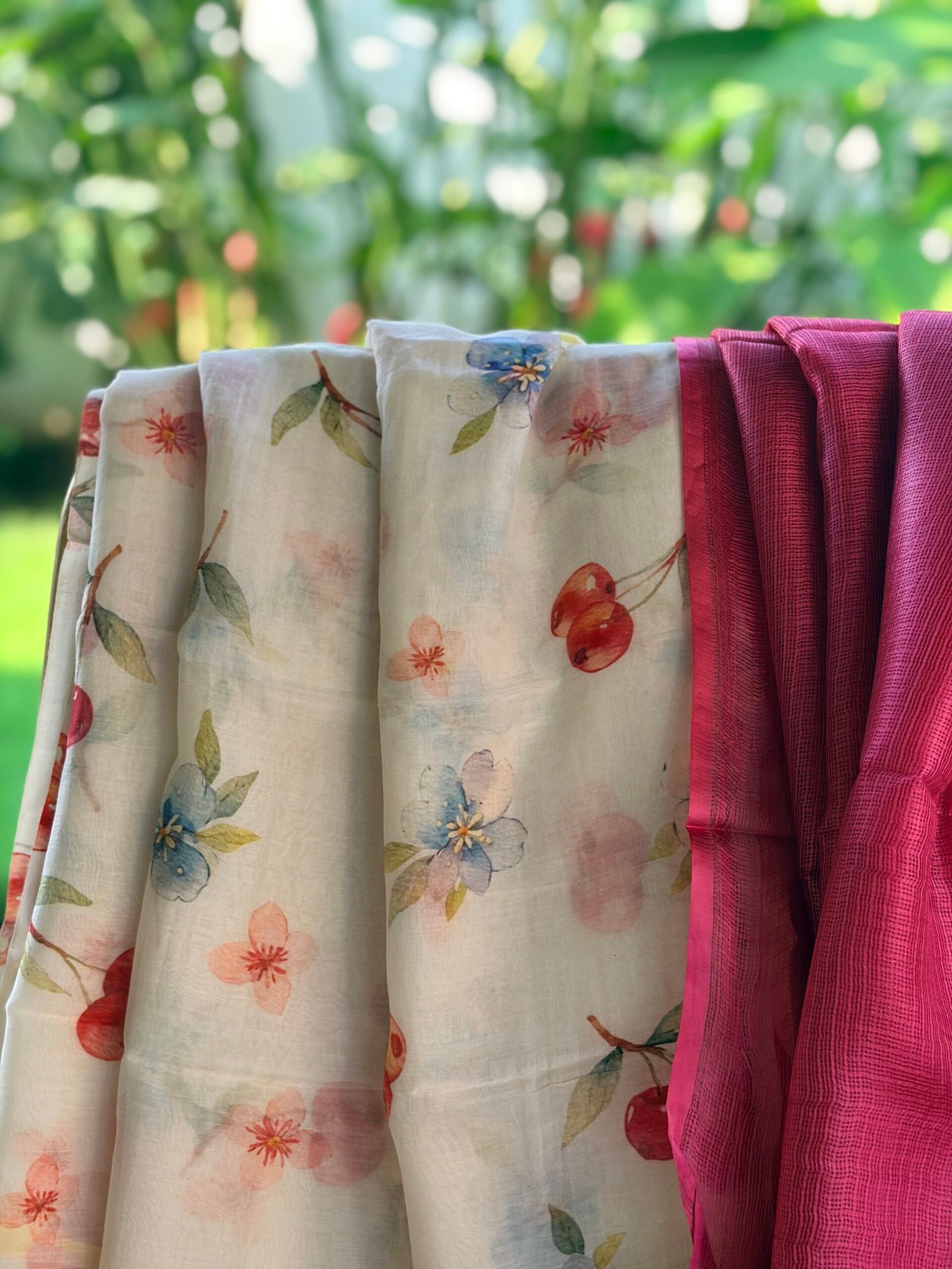 IMG_5031 MUL CHANDERI PRINTED TOP AND SILK COTTON DUPATTA - Image 1