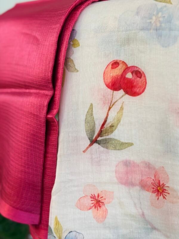 MUL CHANDERI PRINTED TOP AND SILK COTTON DUPATTA - Image 6