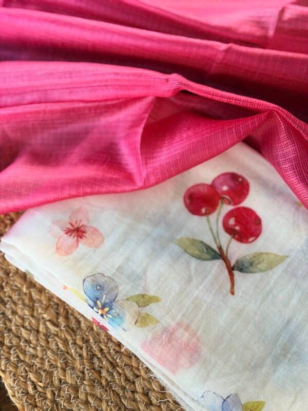 MUL CHANDERI PRINTED TOP AND SILK COTTON DUPATTA - Image 7