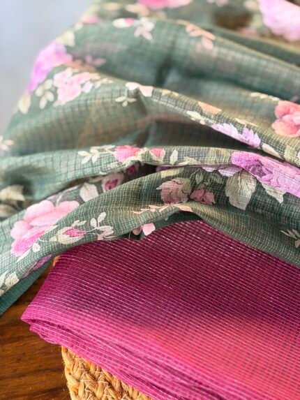 SHIMMER KOTA TOP AND PRINTED KOTA COTTON DUPATTA